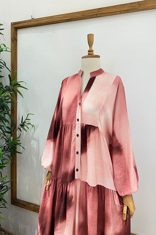 BATİK DESEN ELBİSE Pembe - 2