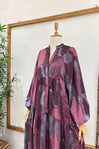 CİRCLE ELBİSE Bordo - 2