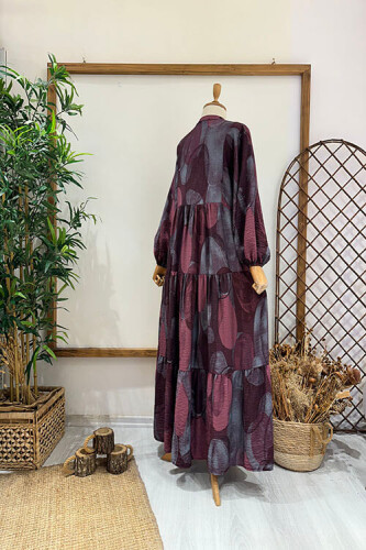 CİRCLE ELBİSE Bordo - 3