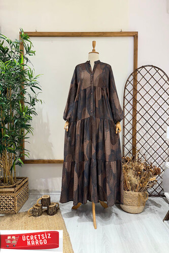 CİRCLE ELBİSE Kahve - 1