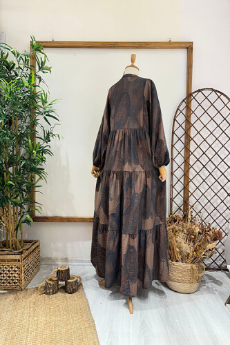 CİRCLE ELBİSE Kahve - 3