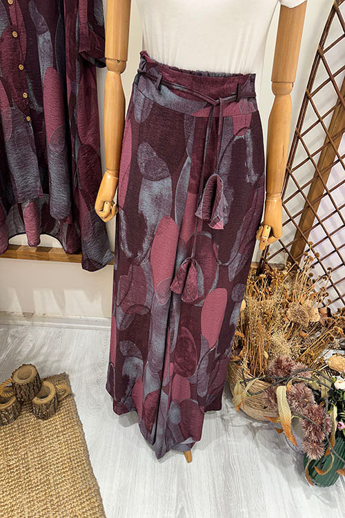 CİRCLE PANTOLON TAKIM Bordo - 3