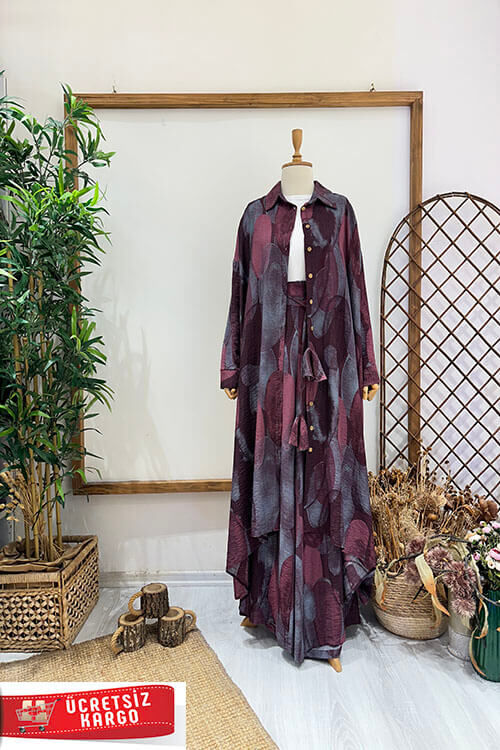 CİRCLE PANTOLON TAKIM Bordo - 1