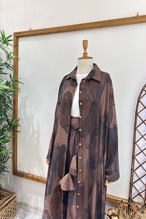 CİRCLE PANTOLON TAKIM Kahve - 2