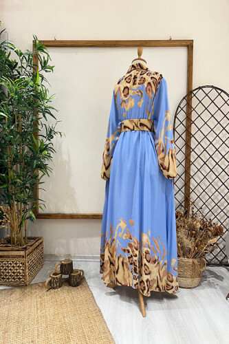 LİON GÖMLEK ELBİSE Mavi - 3