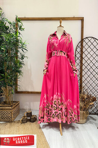 LİON GÖMLEK ELBİSE Pembe - 1