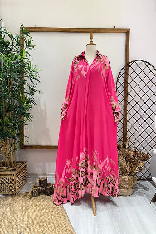 LİON GÖMLEK ELBİSE Pembe - 4