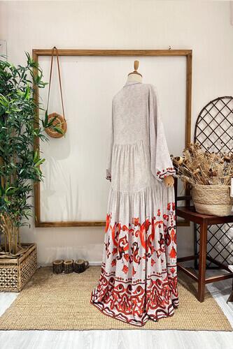 NERGİS ELBİSE KIRMIZI - 3
