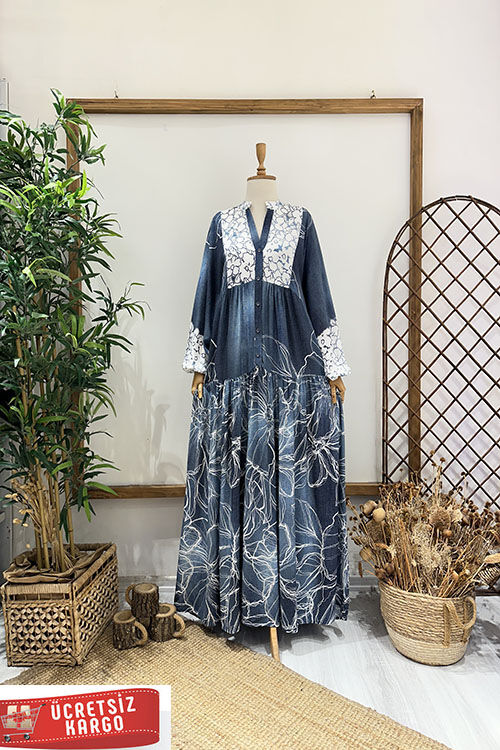 NEVRA ELBİSE Mavi - 1