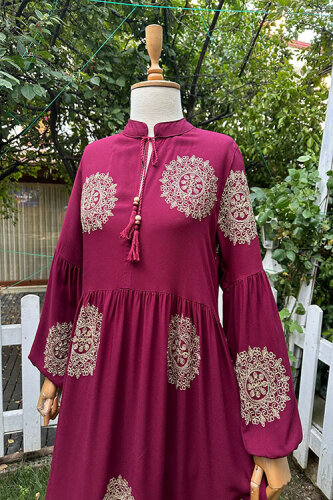 TURA ELBİSE Bordo - 2